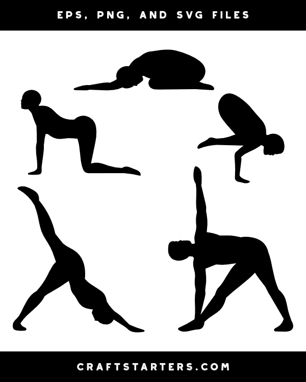 Yoga Pose Silhouette Clip Art