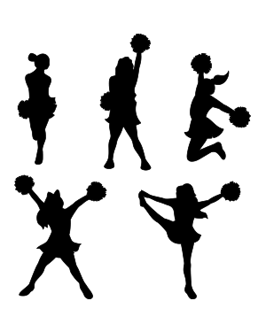 Young Cheerleader Silhouette Clip Art