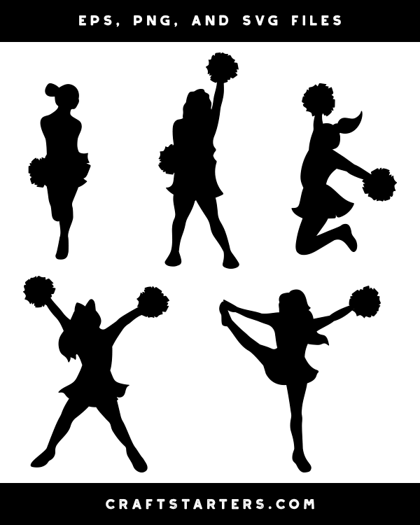 Young Cheerleader Silhouette Clip Art