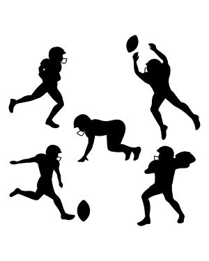 Young Football Player Silhouette Clip Art