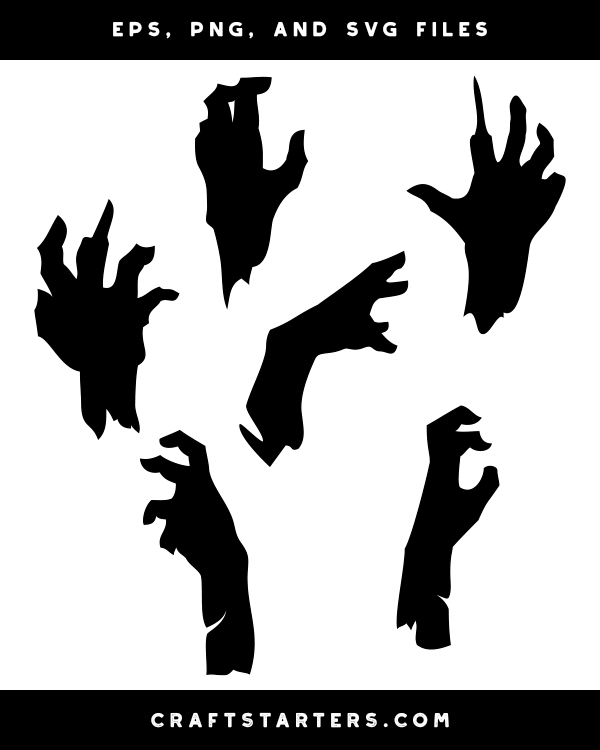Zombie Hand Silhouette Clip Art