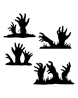 Zombie Hands Silhouette Clip Art