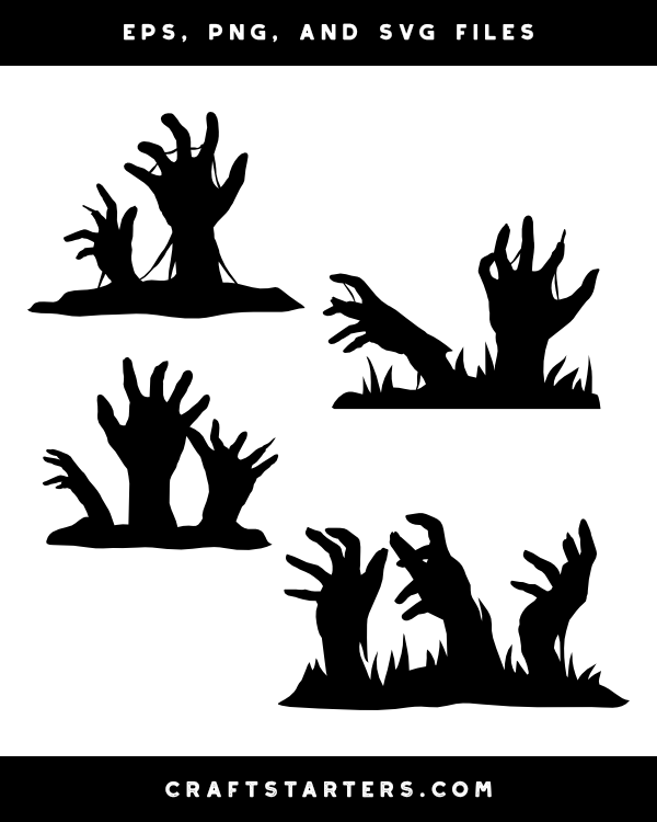 Zombie Hands Silhouette Clip Art
