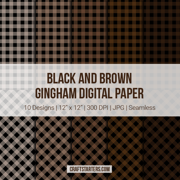 Black And Brown Gingham Digital Paper