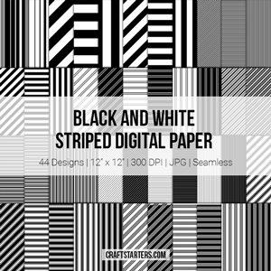 Black and White Stripe Digital Paper