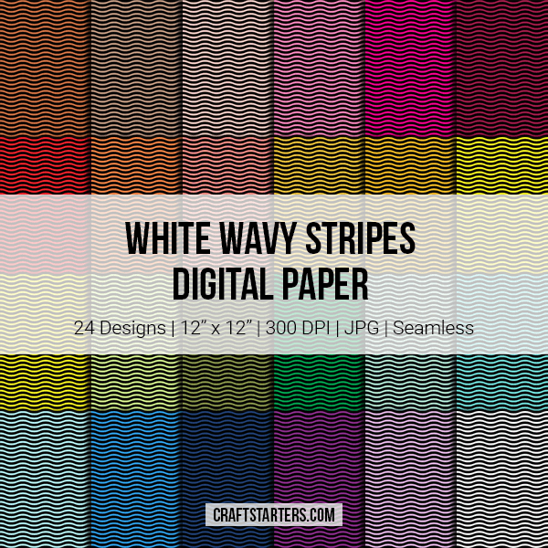 Black Wavy Stripes Digital Paper