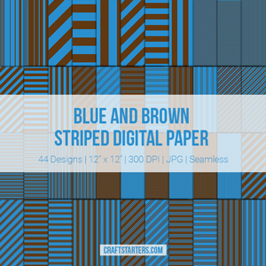 Blue and Brown Stripe Digital Paper