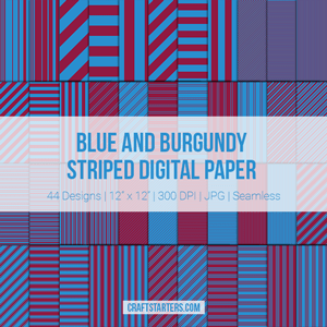 Blue and Burgundy Stripe Digital Paper