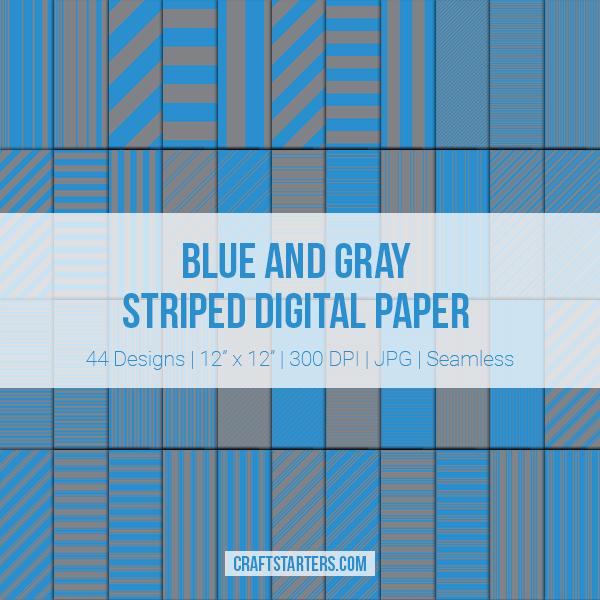 Blue and Gray Stripe Digital Paper