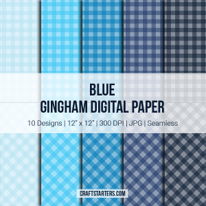 Blue Gingham Digital Paper