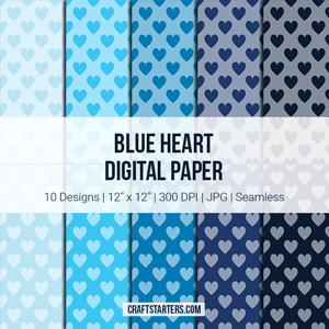 Blue Heart Digital Paper