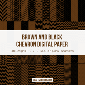 Brown and Black Chevron Digital Paper