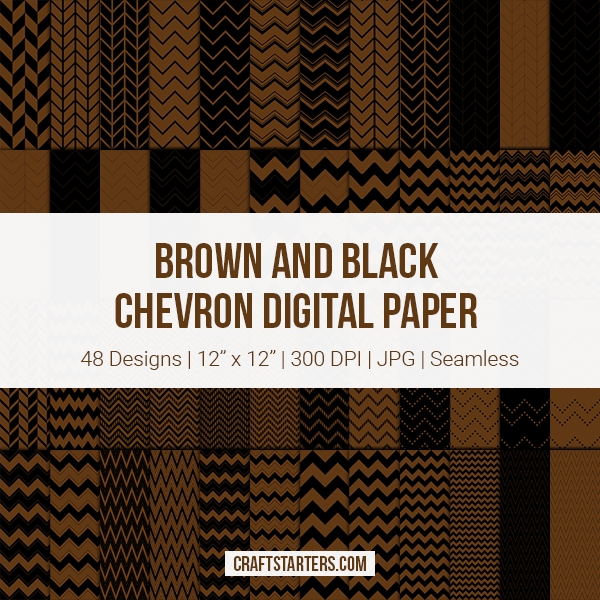 Brown and Black Chevron Digital Paper