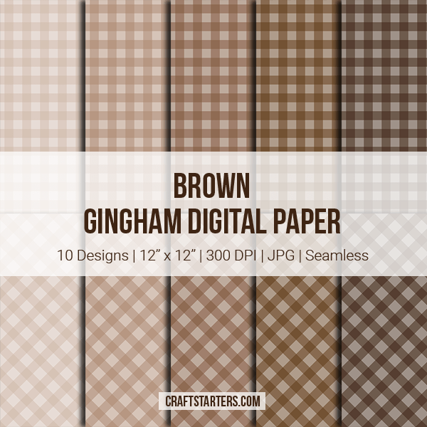 Brown Gingham Digital Paper
