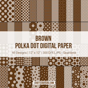 Brown Polka Dot Digital Paper
