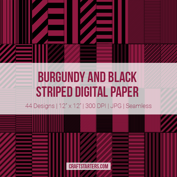 Burgundy and Black Stripe Digital Paper