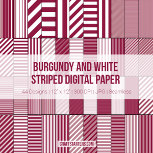 Burgundy and White Stripe Digital Paper