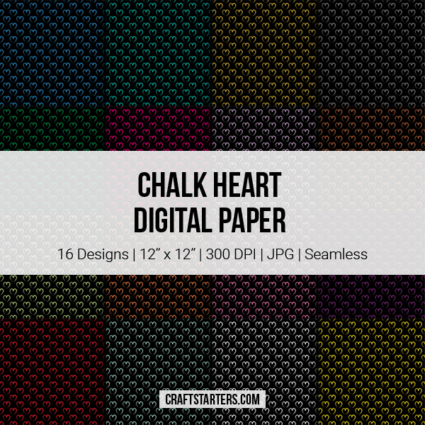 Chalk Heart Digital Paper