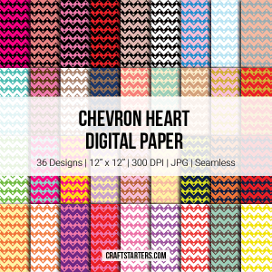 Chevron Heart Digital Paper