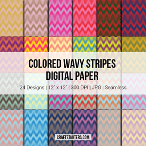 Colored Wavy Stripes Digital Paper