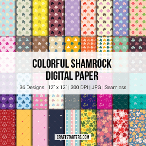 Colorful Shamrock Digital Paper