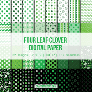 Four Leaf Clover Digital Paper