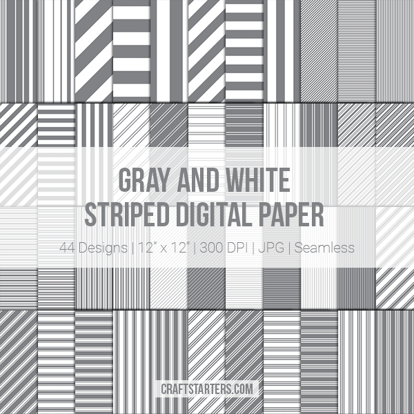 Gray and White Stripe Digital Paper