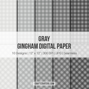 Gray Gingham Digital Paper