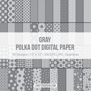 Gray Polka Dot Digital Paper