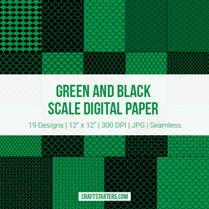 Green and Black Scale Digital Paper