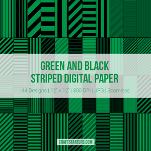 Green and Black Stripe Digital Paper