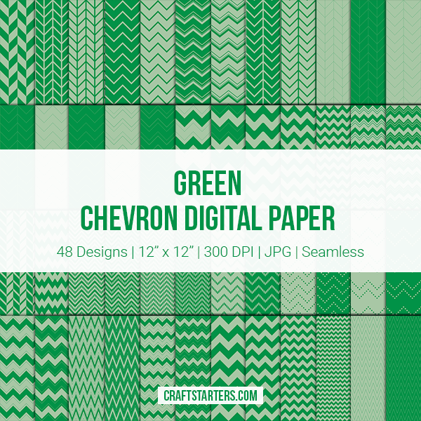 Green Chevron Digital Paper