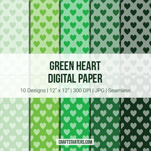 Green Heart Digital Paper