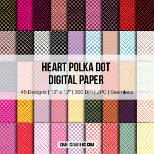 Heart Polka Dot Digital Paper
