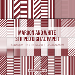 Maroon and White Stripe Digital Paper