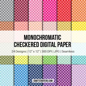 Monochromatic Checkered Digital Paper