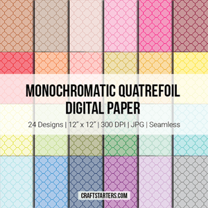 Monochromatic Quatrefoil Digital Paper
