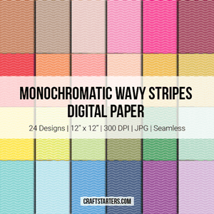 Monochromatic Wavy Stripes Digital Paper