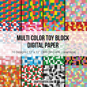 Multi Color Toy Block Digital Paper