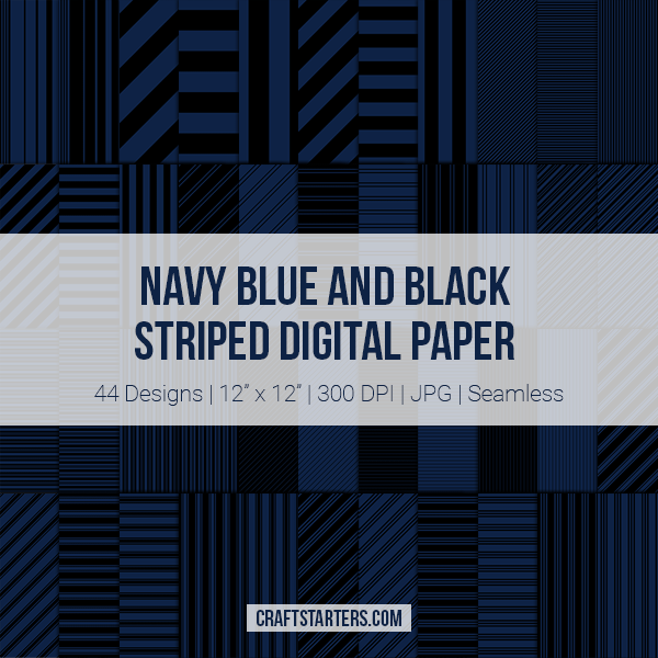 Navy Blue and Black Stripe Digital Paper