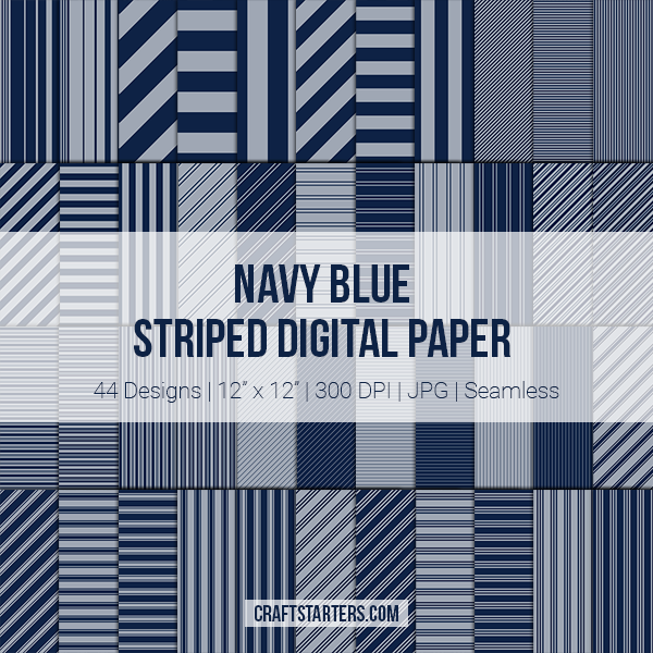 Navy Blue Stripe Digital Paper