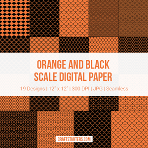 Orange and Black Scale Digital Paper