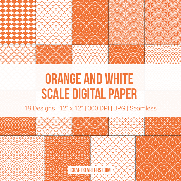 Orange and White Scale Digital Paper