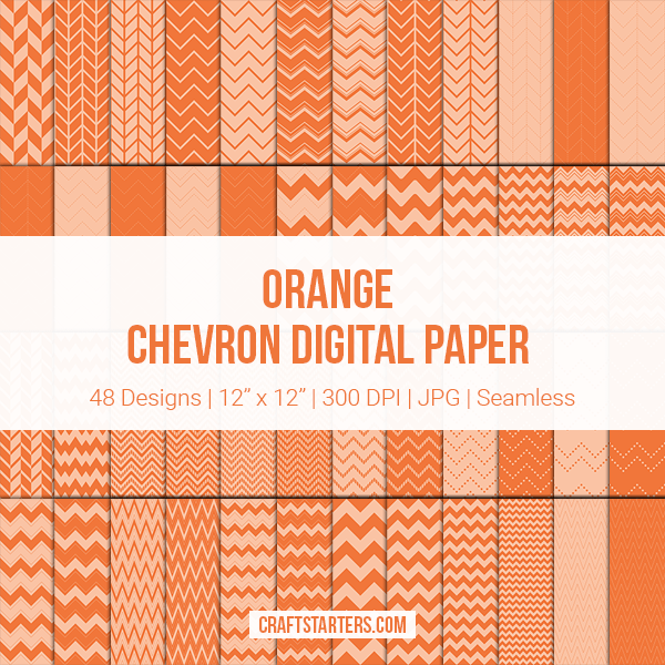 Orange Chevron Digital Paper