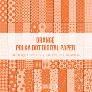 Orange Polka Dot Digital Paper