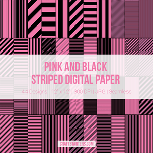 Pink and Black Stripe Digital Paper
