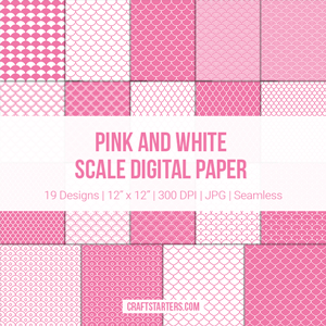 Pink and White Scale Digital Paper