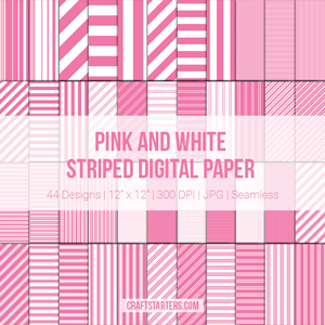 Pink and White Stripe Digital Paper