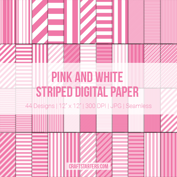 Pink and White Stripe Digital Paper