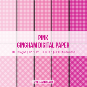 Pink Gingham Digital Paper